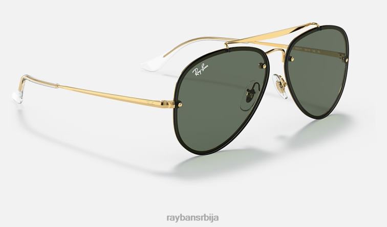 Ray-Ban блазе авиатор P0HP590 наочаре за сунце полирано златно/зелено мушкарци