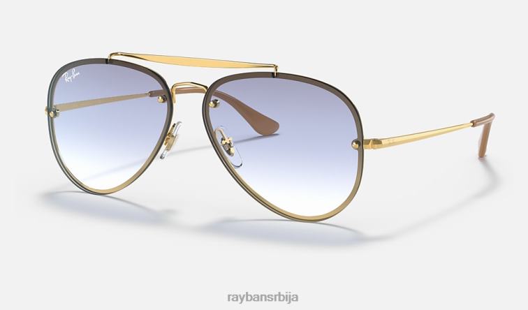 Ray-Ban блазе авиатор P0HP593 наочаре за сунце полирано злато/светло плаво мушкарци
