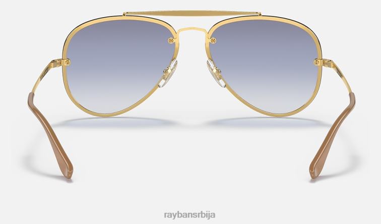Ray-Ban блазе авиатор P0HP593 наочаре за сунце полирано злато/светло плаво мушкарци