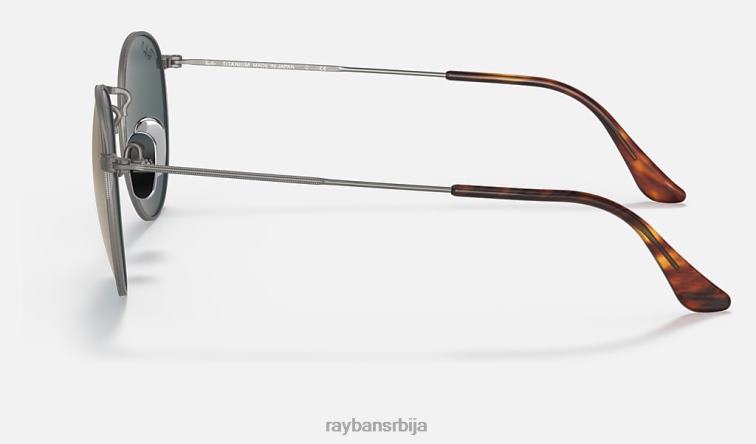 Ray-Ban округли титанијум P0HP598 наочаре за сунце углачан гунметал/плаво/златно мушкарци