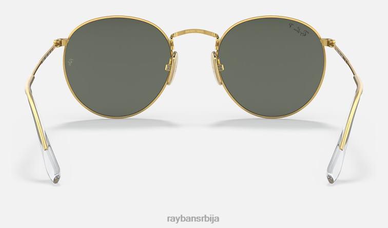 Ray-Ban округли титанијум P0HP599 наочаре за сунце полирано златно/зелено мушкарци