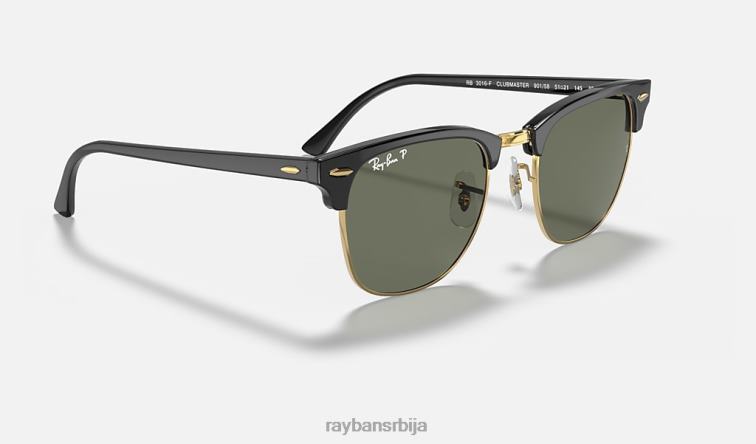 Ray-Ban цлубмастер цлассиц P0HP59 наочаре за сунце полирана црно/зелена мушкарци