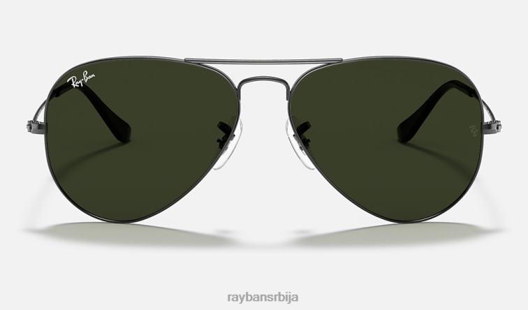 Ray-Ban авиатор цлассиц P0HP5 наочаре за сунце углачан гунметал/зелено мушкарци