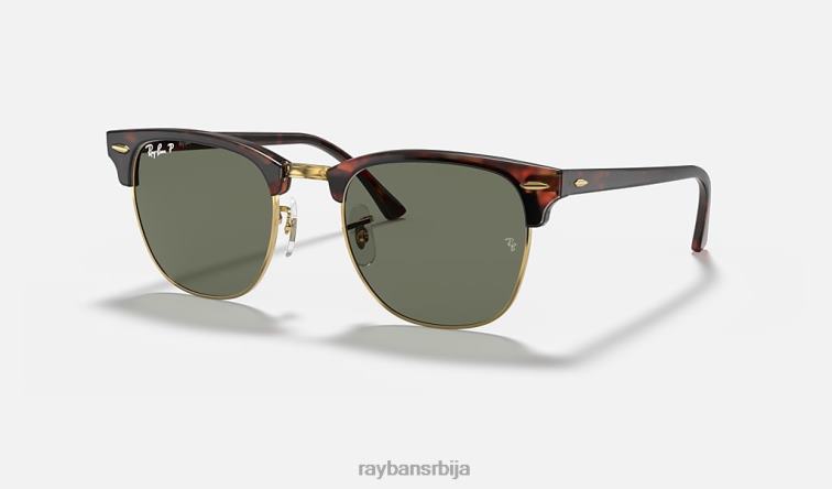 Ray-Ban цлубмастер цлассиц P0HP60 наочаре за сунце полирана црвена хавана/зелена мушкарци
