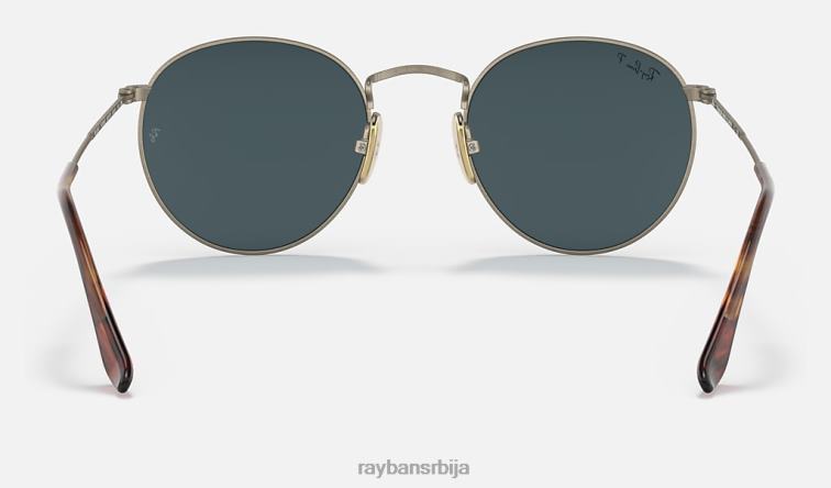Ray-Ban округли титанијум P0HP600 наочаре за сунце полирано златно/плаво мушкарци