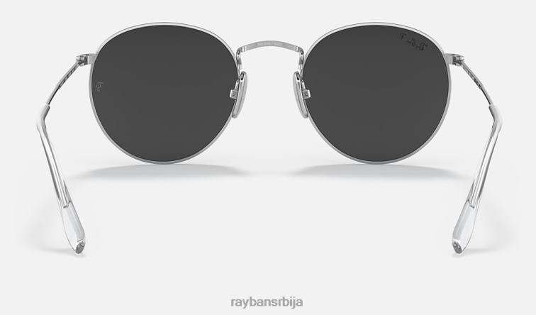 Ray-Ban округли титанијум P0HP601 наочаре за сунце полирано сребрно/црно мушкарци