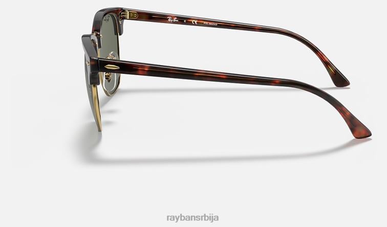 Ray-Ban цлубмастер цлассиц P0HP60 наочаре за сунце полирана црвена хавана/зелена мушкарци