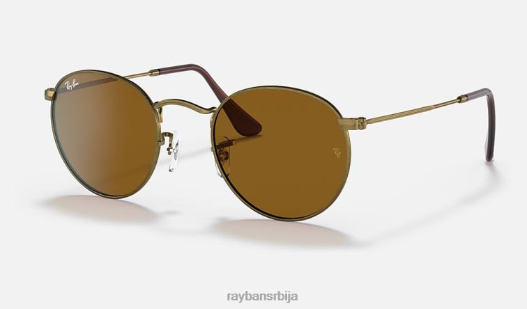 Ray-Ban округли метал старински P0HP611 наочаре за сунце мат антикно злато/браон мушкарци
