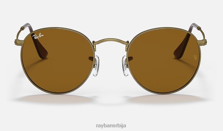 Ray-Ban округли метал старински P0HP611 наочаре за сунце мат антикно злато/браон мушкарци