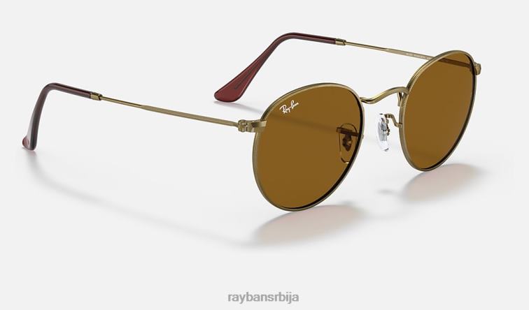 Ray-Ban округли метал старински P0HP611 наочаре за сунце мат антикно злато/браон мушкарци
