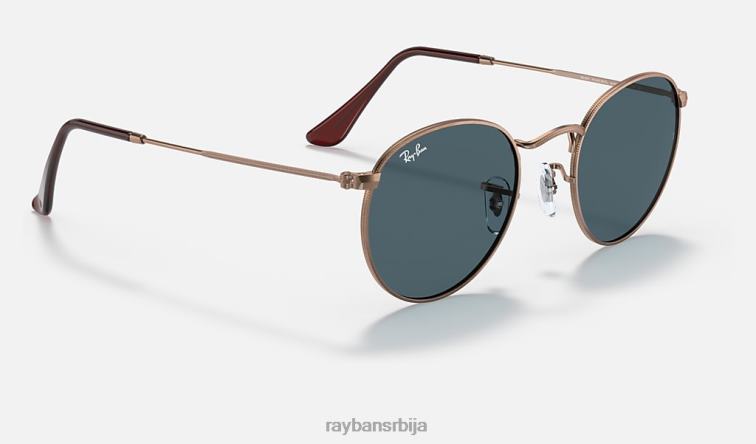 Ray-Ban округли метал старински P0HP613 наочаре за сунце мат бронза бакар/плава мушкарци