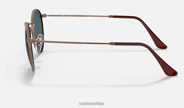 Ray-Ban округли метал старински P0HP613 наочаре за сунце мат бронза бакар/плава мушкарци