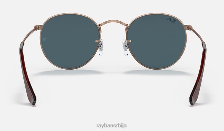 Ray-Ban округли метал старински P0HP613 наочаре за сунце мат бронза бакар/плава мушкарци