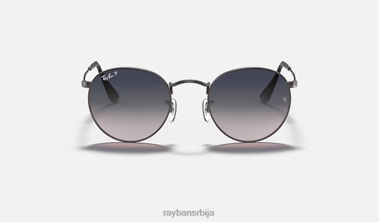 Ray-Ban округла колекција метала P0HP614 наочаре за сунце углачан гунметал/плаво/сиво мушкарци
