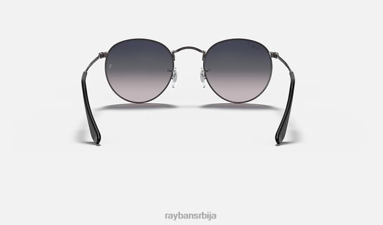 Ray-Ban округла колекција метала P0HP614 наочаре за сунце углачан гунметал/плаво/сиво мушкарци