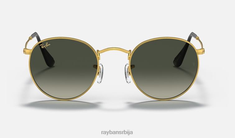 Ray-Ban округла колекција метала P0HP615 наочаре за сунце полирано златно/сиво мушкарци
