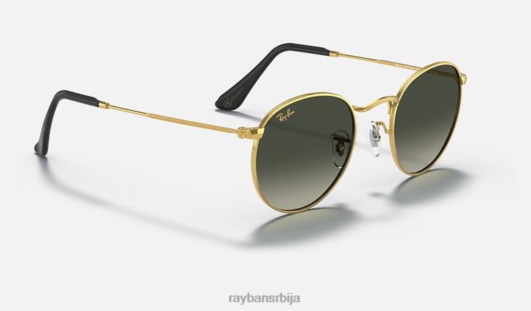 Ray-Ban округла колекција метала P0HP615 наочаре за сунце полирано златно/сиво мушкарци