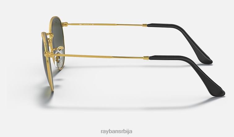 Ray-Ban округла колекција метала P0HP615 наочаре за сунце полирано златно/сиво мушкарци