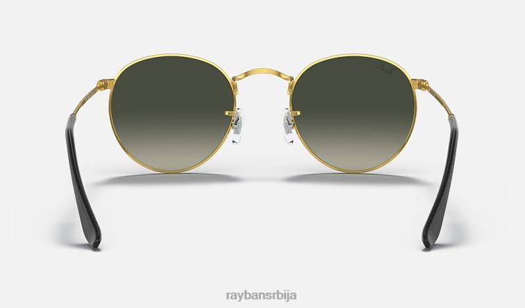 Ray-Ban округла колекција метала P0HP615 наочаре за сунце полирано златно/сиво мушкарци