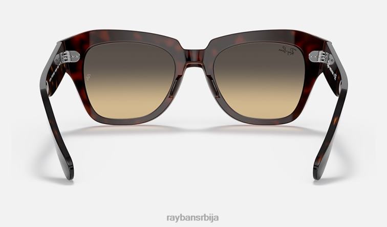 Ray-Ban државна улица P0HP619 наочаре за сунце углачана хавана на провидној розе/браон/плавој мушкарци