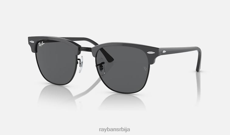 Ray-Ban цлубмастер цлассиц P0HP62 наочаре за сунце полирана сива на црно/тамно сива мушкарци