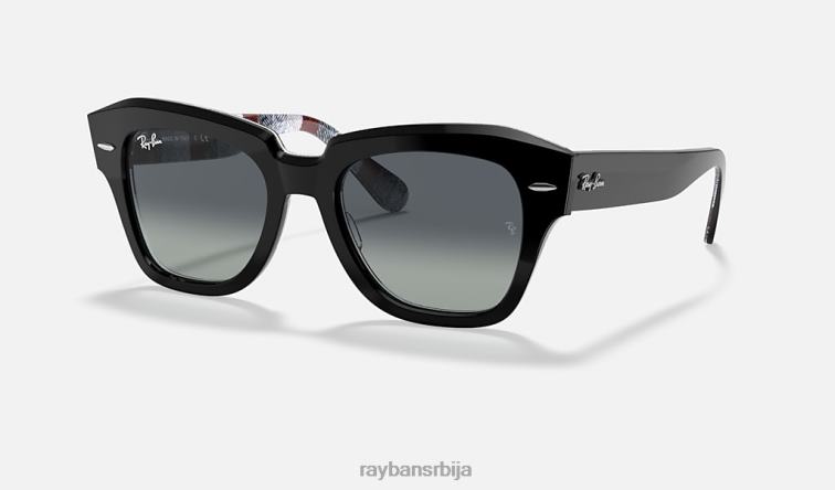 Ray-Ban државна улица P0HP620 наочаре за сунце полирана црна/светло сива мушкарци