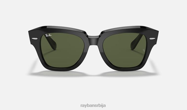 Ray-Ban државна улица P0HP621 наочаре за сунце полирана црно/зелена мушкарци