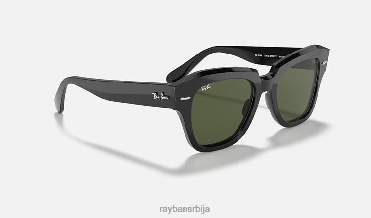 Ray-Ban државна улица P0HP621 наочаре за сунце полирана црно/зелена мушкарци