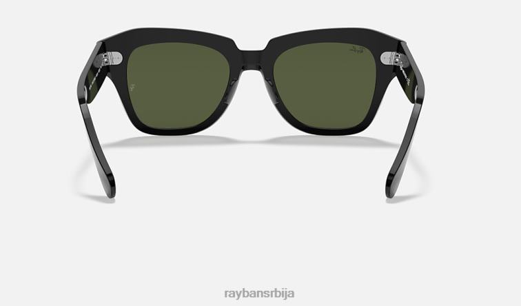 Ray-Ban државна улица P0HP621 наочаре за сунце полирана црно/зелена мушкарци