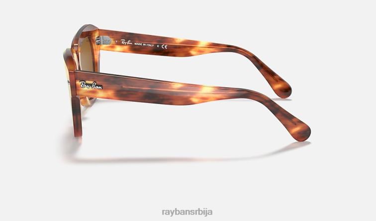 Ray-Ban државна улица P0HP622 наочаре за сунце углачана пругаста хавана/браон мушкарци