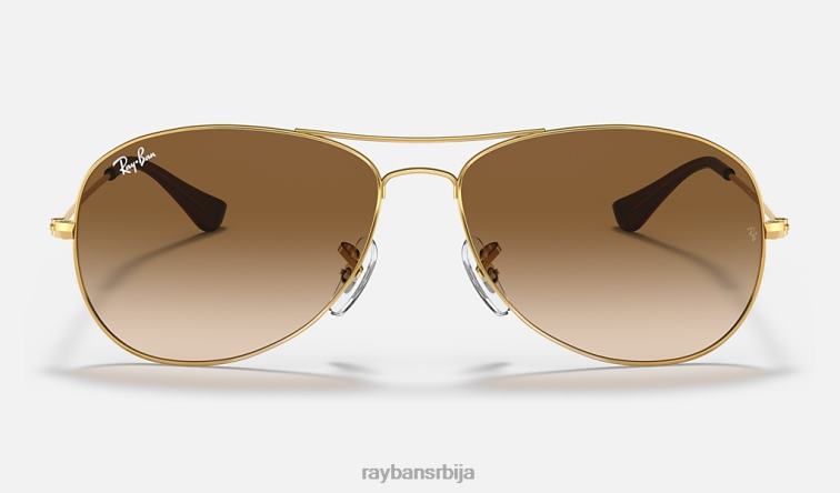 Ray-Ban кокпит P0HP628 наочаре за сунце полирано злато/светло браон мушкарци