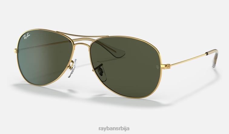 Ray-Ban кокпит P0HP629 наочаре за сунце полирано златно/зелено мушкарци