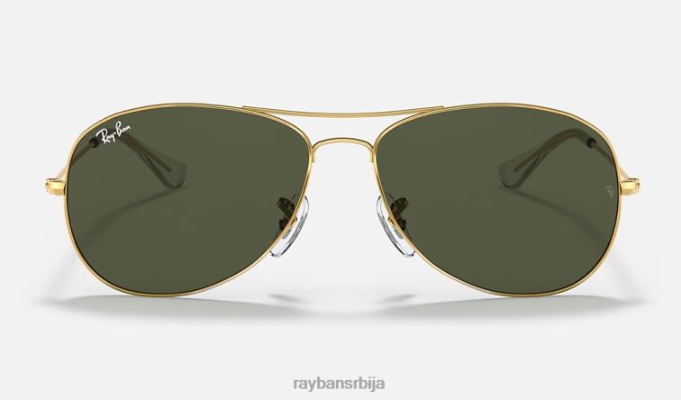 Ray-Ban кокпит P0HP629 наочаре за сунце полирано златно/зелено мушкарци