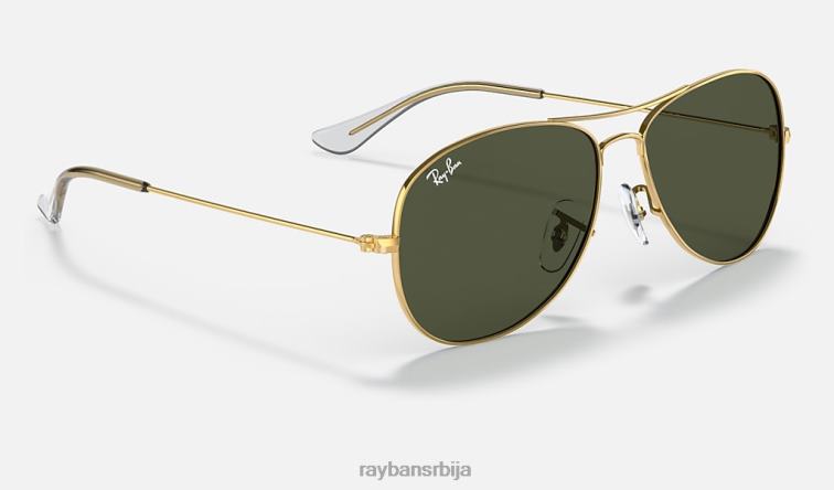 Ray-Ban кокпит P0HP629 наочаре за сунце полирано златно/зелено мушкарци