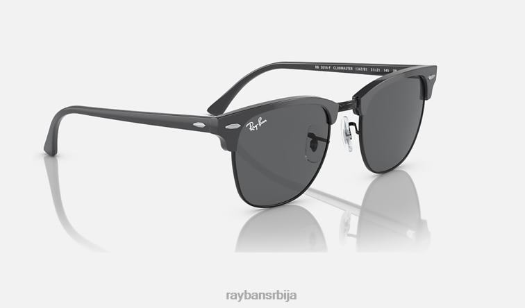 Ray-Ban цлубмастер цлассиц P0HP62 наочаре за сунце полирана сива на црно/тамно сива мушкарци