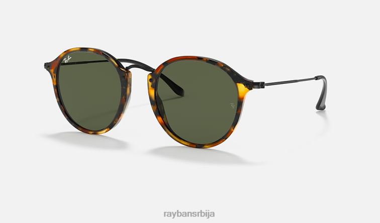 Ray-Ban роунд флецк P0HP633 наочаре за сунце полирана црна хавана/зелена мушкарци
