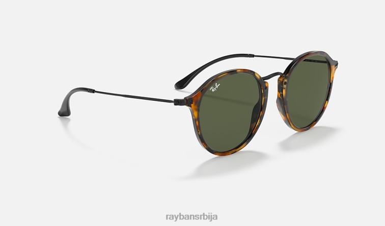 Ray-Ban роунд флецк P0HP633 наочаре за сунце полирана црна хавана/зелена мушкарци