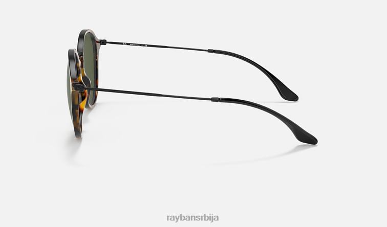 Ray-Ban роунд флецк P0HP633 наочаре за сунце полирана црна хавана/зелена мушкарци