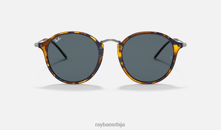Ray-Ban роунд флецк P0HP634 наочаре за сунце углачана плава хавана/плава мушкарци