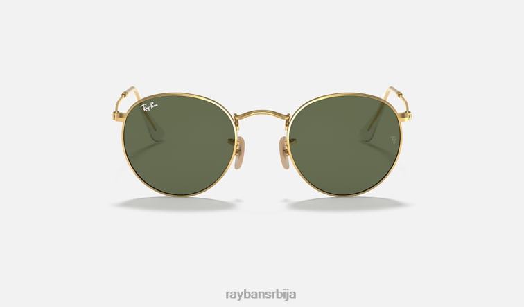 Ray-Ban округла равна сочива P0HP636 наочаре за сунце полирано златно/зелено мушкарци