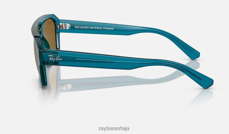 Ray-Ban цорриган био-басед P0HP63 наочаре за сунце полирани провидни светлоплави/тамно браон мушкарци