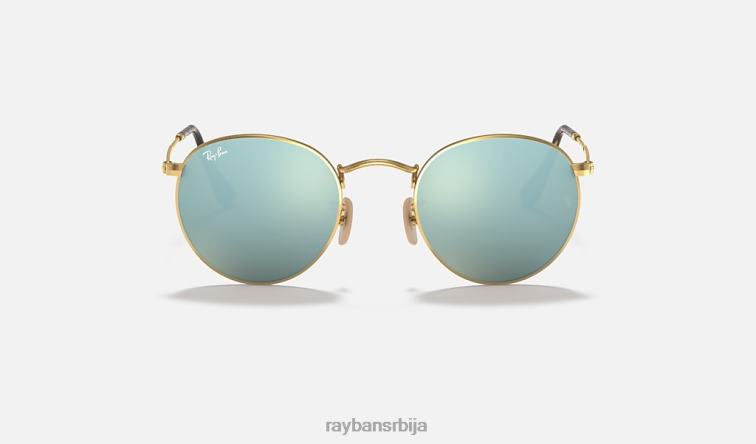 Ray-Ban округла равна сочива P0HP642 наочаре за сунце полирано злато/сребро мушкарци