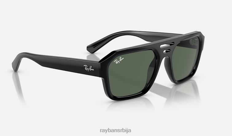 Ray-Ban цорриган био-басед P0HP64 наочаре за сунце полирана црна/тамно зелена мушкарци