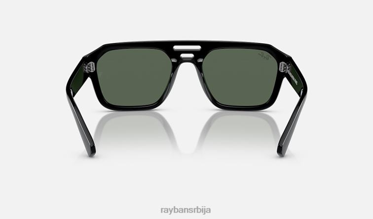 Ray-Ban цорриган био-басед P0HP64 наочаре за сунце полирана црна/тамно зелена мушкарци