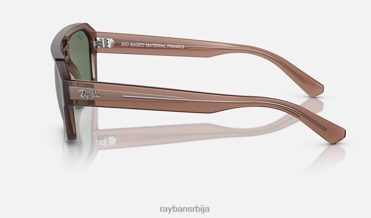 Ray-Ban цорриган био-басед P0HP65 наочаре за сунце полирана провидна браон/тамно зелена мушкарци