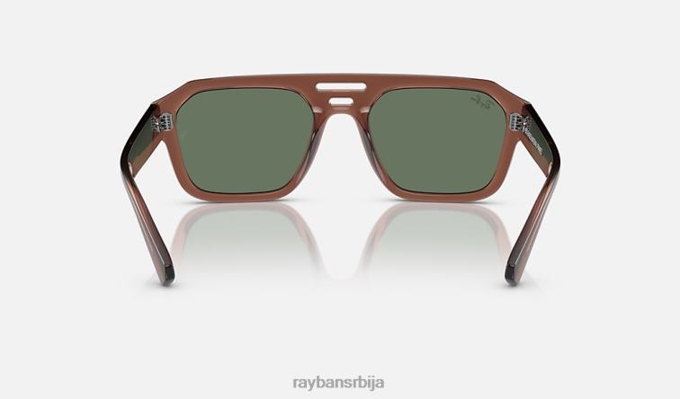Ray-Ban цорриган био-басед P0HP65 наочаре за сунце полирана провидна браон/тамно зелена мушкарци