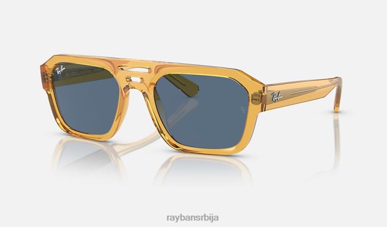 Ray-Ban цорриган био-басед P0HP66 наочаре за сунце полирана провидна жута/тамноплава мушкарци