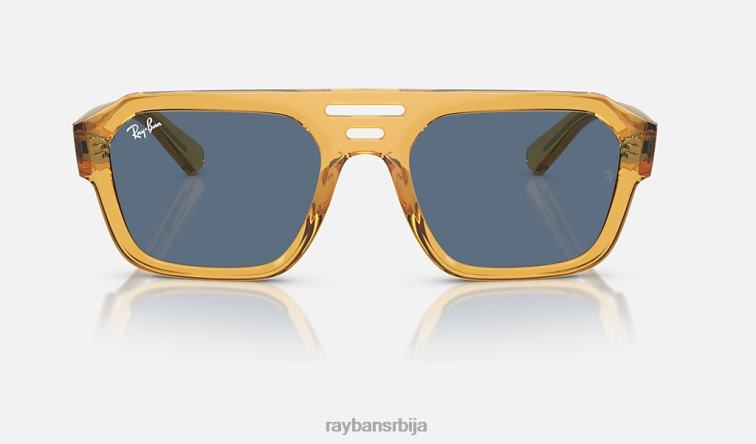 Ray-Ban цорриган био-басед P0HP66 наочаре за сунце полирана провидна жута/тамноплава мушкарци