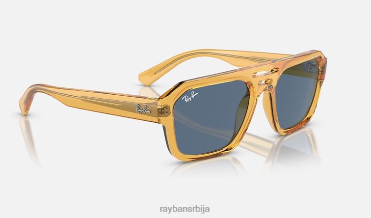 Ray-Ban цорриган био-басед P0HP66 наочаре за сунце полирана провидна жута/тамноплава мушкарци