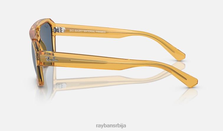 Ray-Ban цорриган био-басед P0HP66 наочаре за сунце полирана провидна жута/тамноплава мушкарци